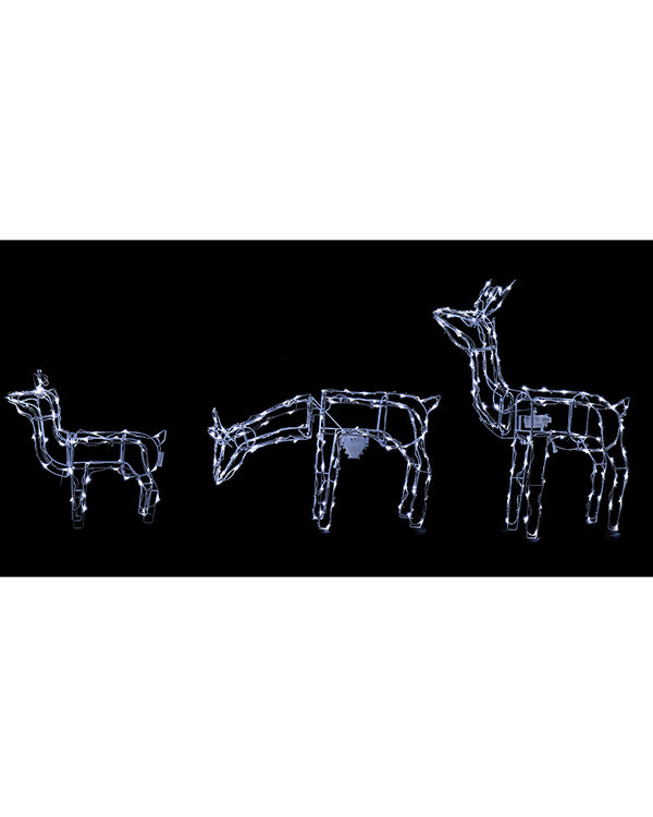 Animated Christmas LED Reindeers Family 3 Piece