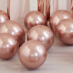 Ginger Ray Balloon Pack 12cm Rose Gold Chrome Pack of 40