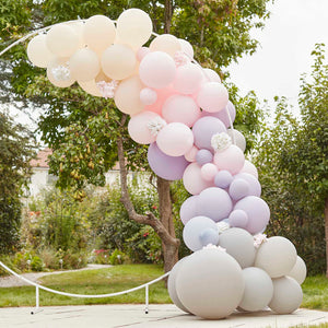 Balloon Arch Pink Lilac & Matte Grey Pack of 81