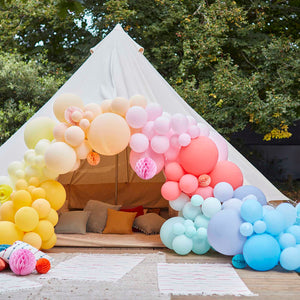 Balloon Arch & Paper Honeycombs & Fans Brights Pack of 211