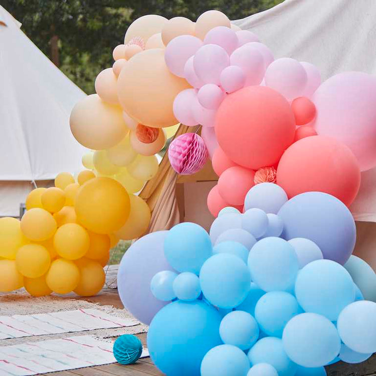 Balloon Arch & Paper Honeycombs & Fans Brights Pack of 211