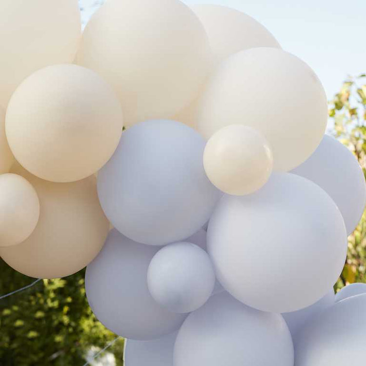 Balloon Arch Blue Cream & White Pack of 78