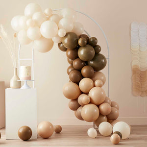 Balloon Arch Taupe, Brown & Peach Pack of 73