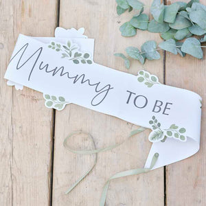 Botanical Baby Mummy to Be Botanical Baby Shower Sash