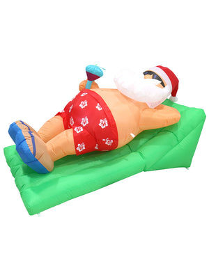 Beach Santa On Deck Chair Inflatable Decoration 1.8m