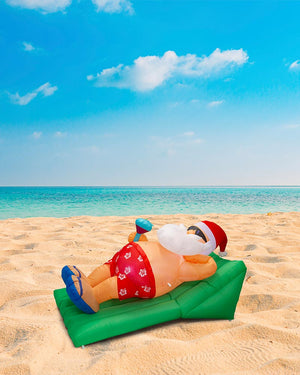 Beach Santa On Deck Chair Inflatable Decoration 1.8m