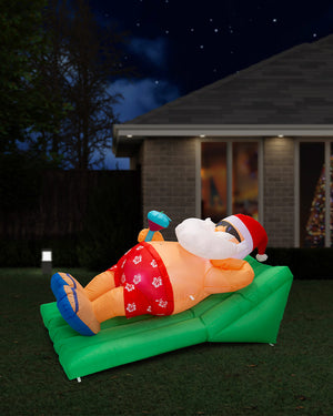 Beach Santa On Deck Chair Inflatable Decoration 1.8m