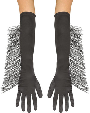 Black Fringe Gloves