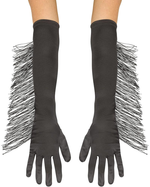 Black Fringe Gloves