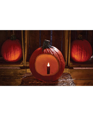 Black LED Flicker Pumpkin Candle 8cm