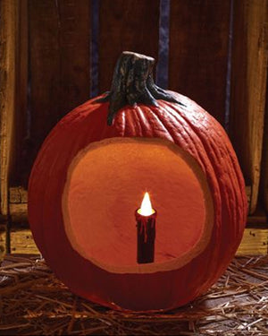 Black LED Flicker Pumpkin Candle 8cm