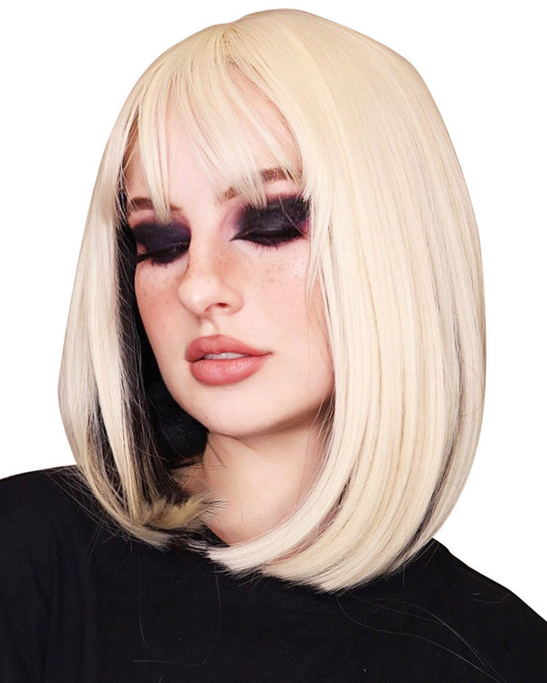 Blonde and Dark Brown Two Tone Heat Resistant Premium Bob Wig