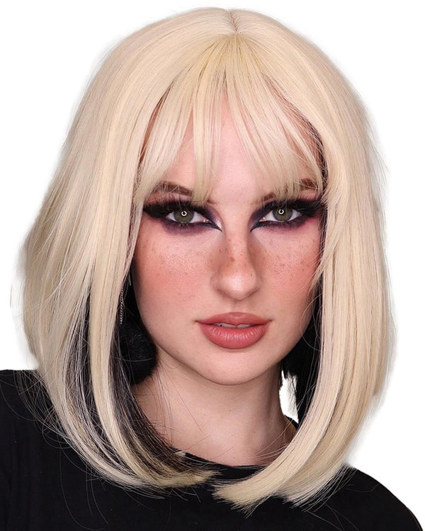 Blonde and Dark Brown Two Tone Heat Resistant Premium Bob Wig