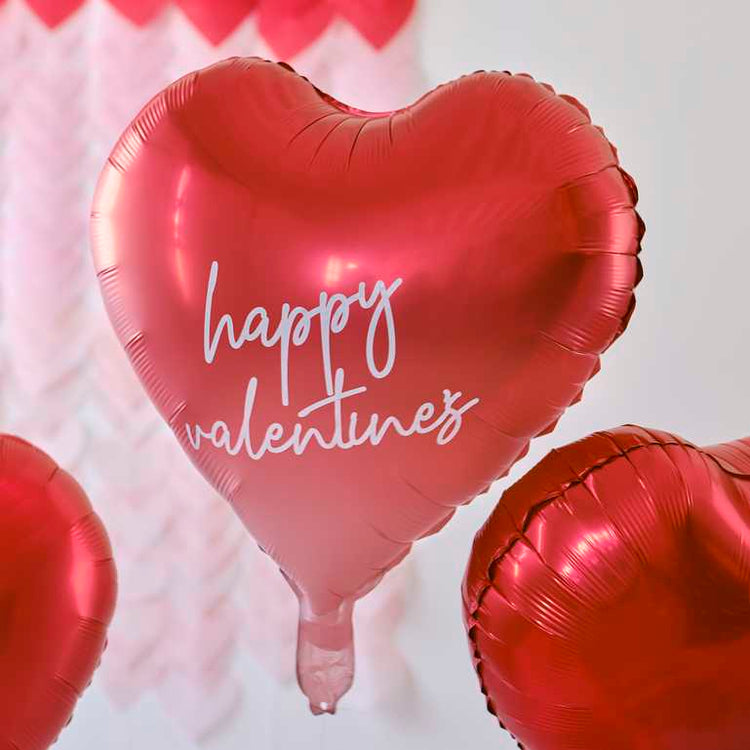 Be Mine Customisable Heart Valentines Balloons with Stickers