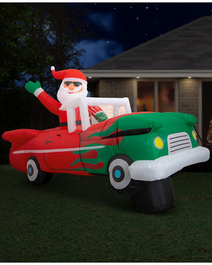 Bouncing Santa Hot Rod 2.5m