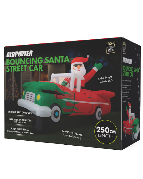 Bouncing Santa Hot Rod 2.5m