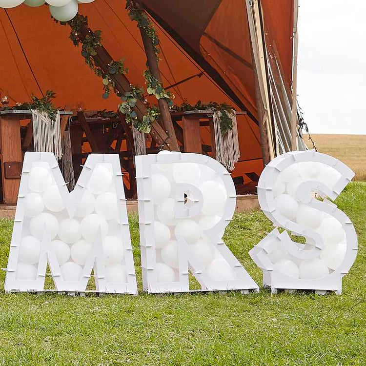 Botanical Wedding Balloon Mosaic Mr & Mrs Pack of 6