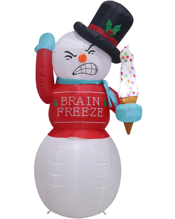 Brain Freeze Snowman Christmas Lawn Inflatable 1.8m