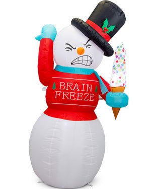 Brain Freeze Snowman Christmas Lawn Inflatable 1.8m