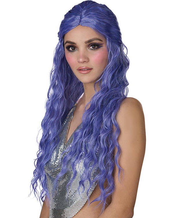 Charmed Tresses Long Curly Purple Wig