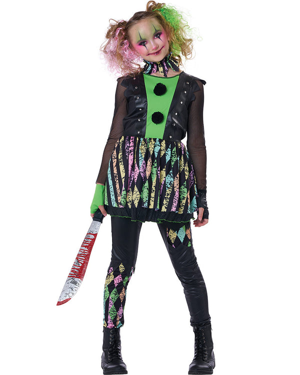 Crazy Carnival Clown Girls Costume