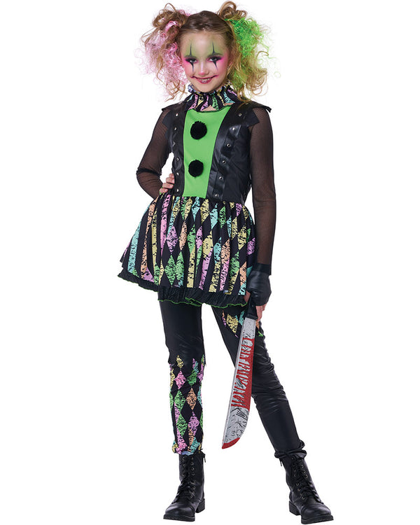 Crazy Carnival Clown Girls Costume