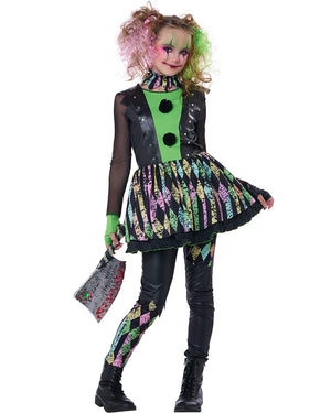 Crazy Carnival Clown Girls Costume