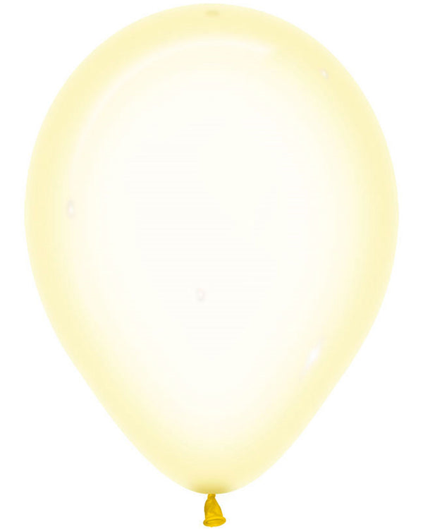 Crystal Pastel Yellow 30cm Latex Balloons Pack of 100