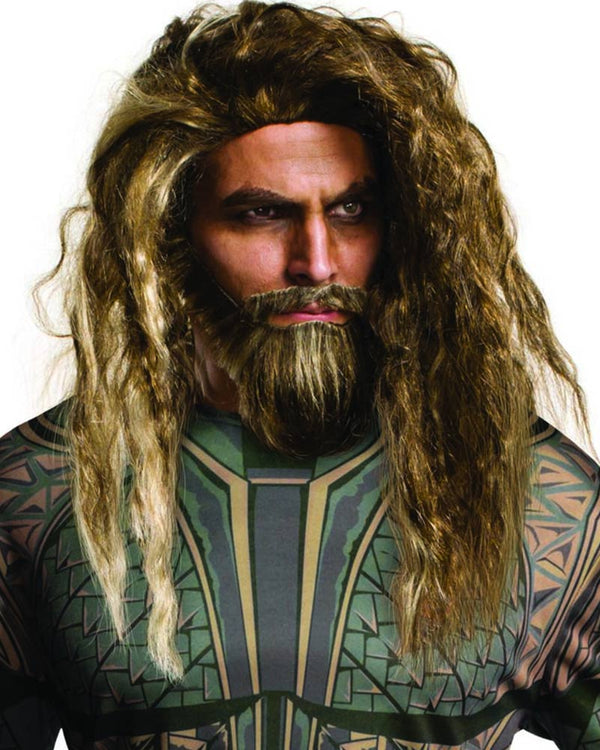 DC Comics Aquaman Long Brown and Blonde Wig and Beard