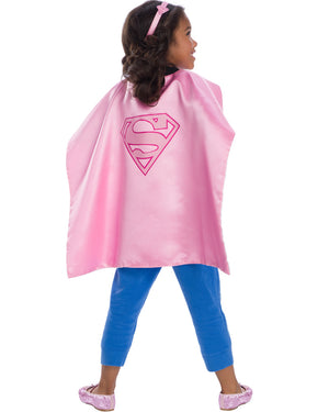 DC Comics Supergirl Pink Girls Cape and Headband Set