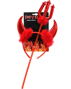 Devil Headband And Pitchfork Set