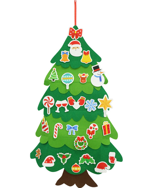 Diy Felt Wall Christmas Tree with Decorations 27 Piece