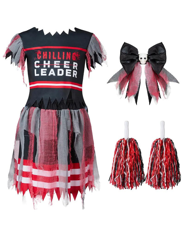 Dreadful Zombie Cheerleader Girls Halloween Costume