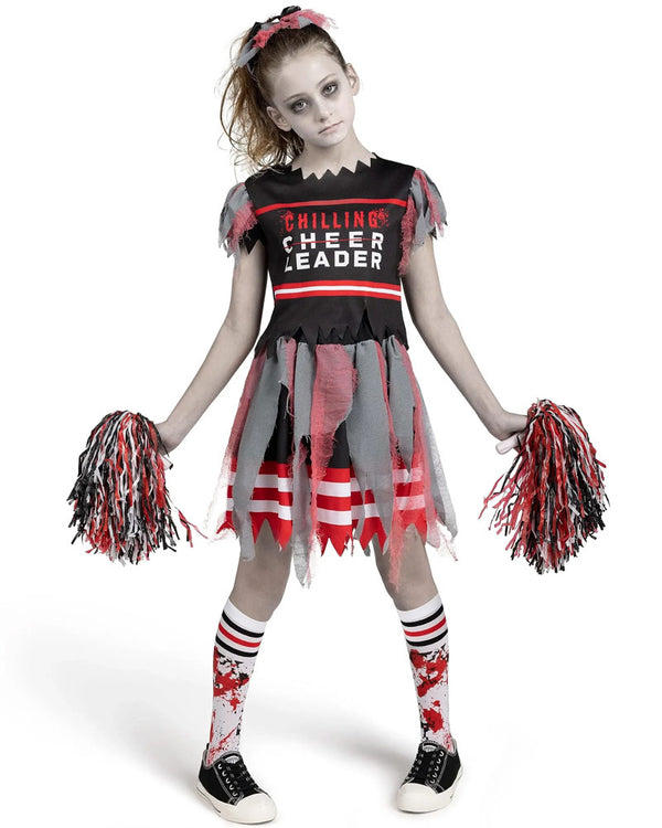 Dreadful Zombie Cheerleader Girls Halloween Costume