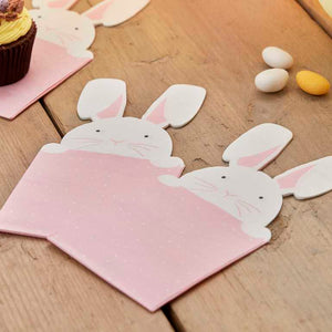 Eggciting Easter Peeking Bunny Easter Napkins