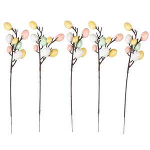 Eggciting Easter Stems and Eggs Decoration Pack of 5