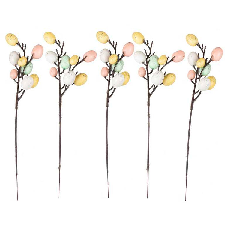 Eggciting Easter Stems and Eggs Decoration Pack of 5