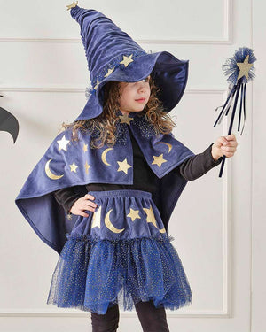 Velvet Navy Wizard Cape