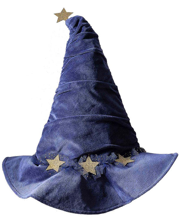 Velvet Navy Wizard Hat