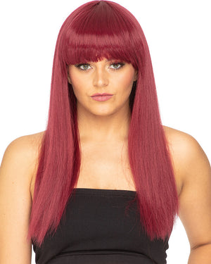 Fashion Deluxe Bordeaux Red Long Wig