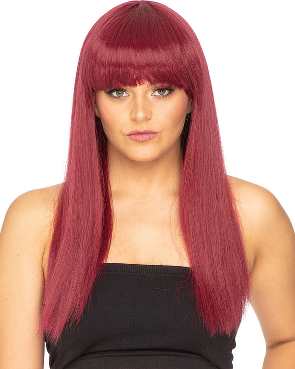 Fashion Deluxe Bordeaux Red Long Wig