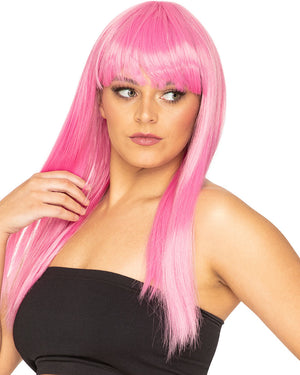 Fashion Deluxe Candy Pink Long Wig