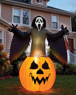 Scream Ghost Face Light Up Lawn Inflatable 1.8m