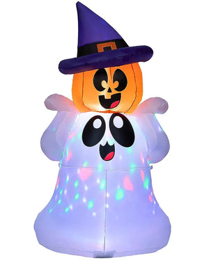 Ghost with Pumpkin LED Lawn Inflatable 1.5m