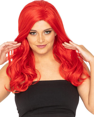 Glamour Deluxe Red Long Wavy Wig