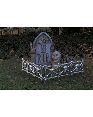 Graveyard Skull Fence Black Silver Pack of 3