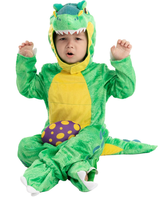 Green T Rex with Plush Egg Toddler Costume