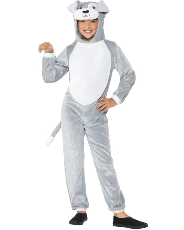 Grey Dog Onesie Kids Costume