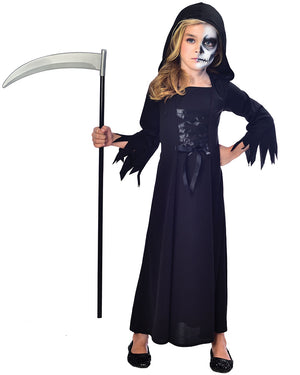 Grim Reaper Girls Costume 7-8 Years