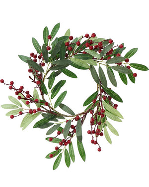 Gum Leaf Berry Christmas Wreath 40cm